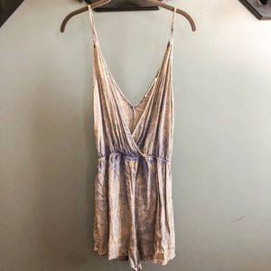 Beige/Indigo Romper